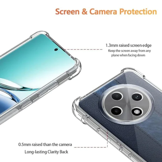 Калъф за Oppo Reno12 F 4G / Reno12 F 5G / Reno12 FS - Удароустойчив Прозрачен Прозрачен Силиконов - Прозрачен
