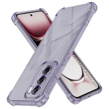 Калъф за Oppo Reno12 Pro - Techsuit - Удароустойчив Clear Silicone - Опушено Черен