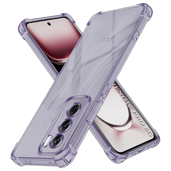 Калъф за Oppo Reno12 Pro - Techsuit - Удароустойчив Clear Silicone - Опушено Черен