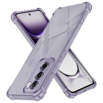 Калъф за Oppo Reno12 - Techsuit - Удароустойчив Clear Silicone - Опушено Черен