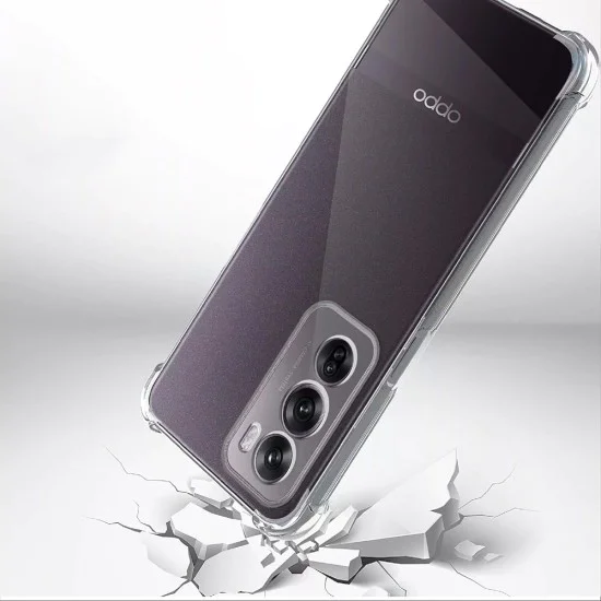 Калъф за Oppo Reno12 - Удароустойчив прозрачен силикон - прозрачен