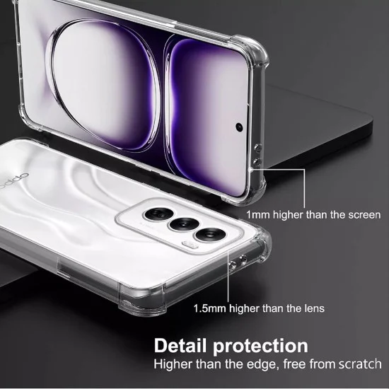 Калъф за Oppo Reno12 - Удароустойчив прозрачен силикон - прозрачен