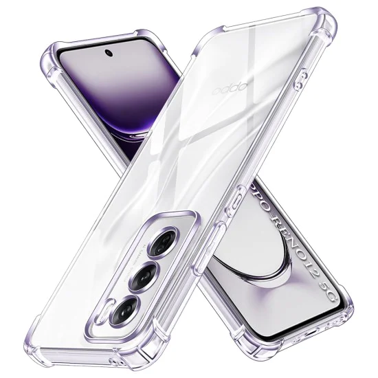 Калъф за Oppo Reno12 - Удароустойчив прозрачен силикон - прозрачен
