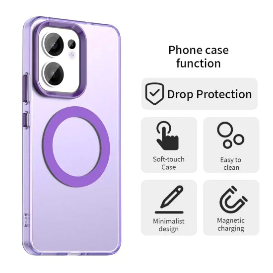 Калъф за Oppo Reno13 F 4G / Reno13 F 5G / Reno13 FS 5G - CandyCase MagSafe - Лилав