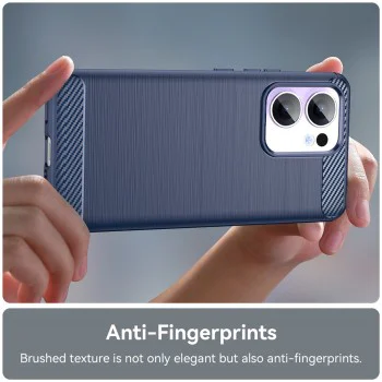 Калъф за Oppo Reno13 F 4G / Reno13 F 5G / Reno13 FS 5G - Techsuit - Carbon Silicone - Син