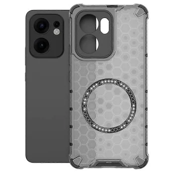 Калъф за Oppo Reno13 F 4G / Reno13 F 5G / Reno13 FS 5G - Techsuit - HoneyComb Shield MagSafe - Черен