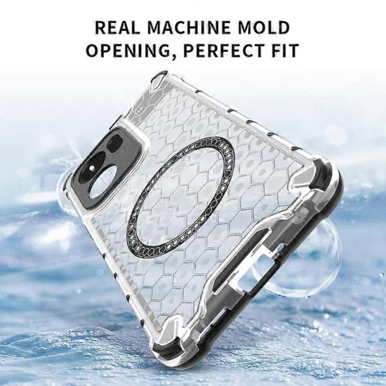 Калъф за Oppo Reno13 F 4G / Reno13 F 5G / Reno13 FS 5G - Techsuit - Honeycomb Shield MagSafe - Бял