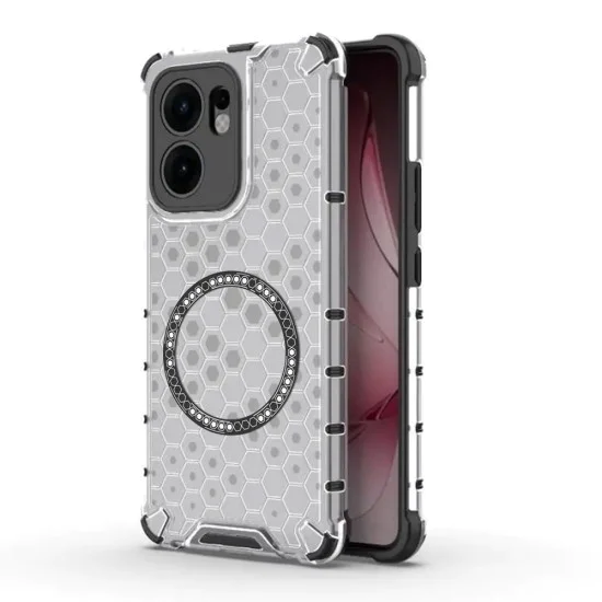 Калъф за Oppo Reno13 F 4G / Reno13 F 5G / Reno13 FS 5G - Techsuit - Honeycomb Shield MagSafe - Бял
