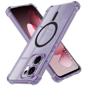 Калъф за Oppo Reno13 F 4G / Reno13 F 5G / Reno13 FS 5G - Techsuit - Удароустойчив Clear Silicone MagSafe - Опушено Черен