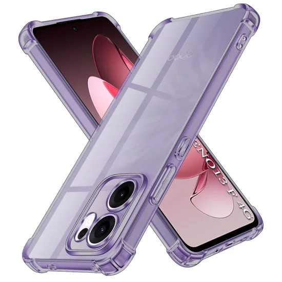 Калъф за Oppo Reno13 F 4G / Reno13 F 5G / Reno13 FS 5G - Techsuit - Удароустойчив Clear Silicone - Опушено Черен
