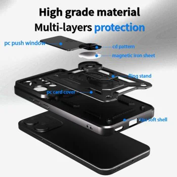 Калъф за Oppo Reno14 F - CamShield Series - черен