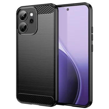Калъф за Oppo Reno14 F / Reno14 FS 5G - Techsuit - Carbon Silicone - Черен