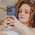 Калъф за Oppo Reno14 F / Reno14 FS 5G - Techsuit - Carbon Silicone - Син