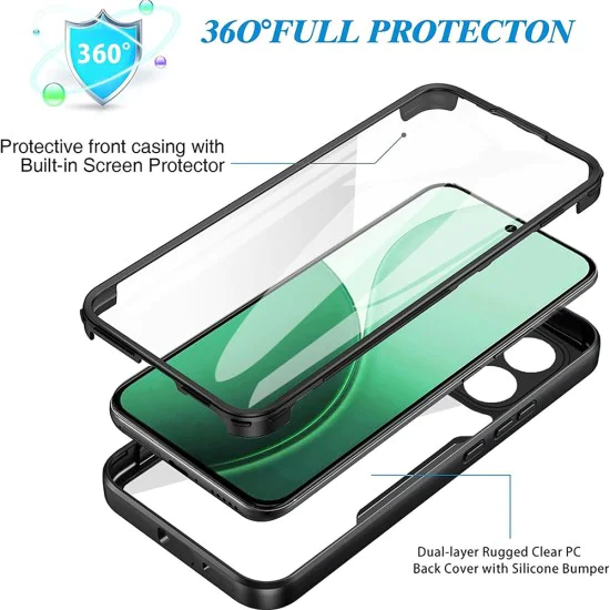 Калъф за Oppo Reno14 F / Reno14 FS 5G - Techsuit - ColorVerse 360 ​​Series + Screen Protector - Лилав
