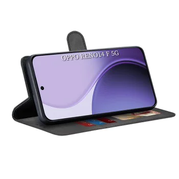 Калъф за Oppo Reno14 F / Reno14 FS 5G - Techsuit - Дневник - Черен