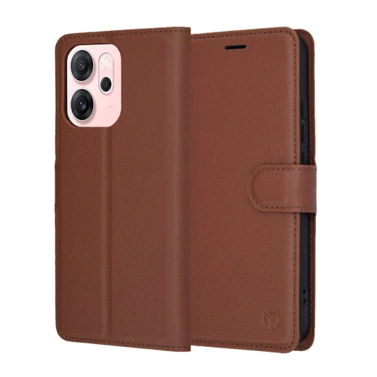 Калъф за Oppo Reno14 F / Reno14 FS 5G - Techsuit - Leather Folio - Кафяв