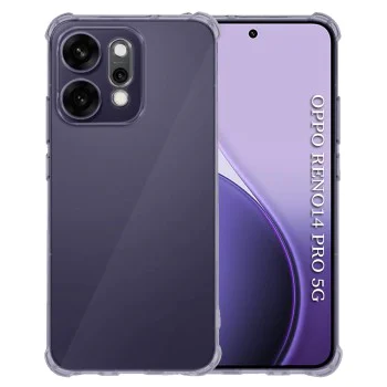 Калъф за Oppo Reno14 Pro - Techsuit - Shockproof Clear Silicone - Опушено Черен