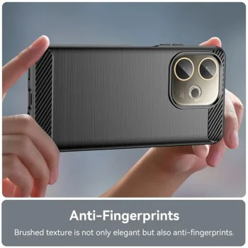 Калъф за Oppo Reno14 - Techsuit - Carbon Silicone - Черен