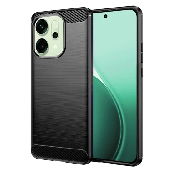 Калъф за Oppo Reno14 - Techsuit - Carbon Silicone - Черен