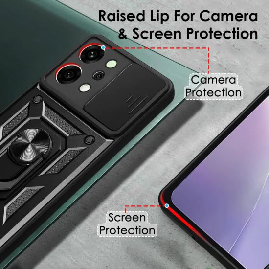 Калъф за Oppo Reno14 - Techsuit - серия CamShield - Черен