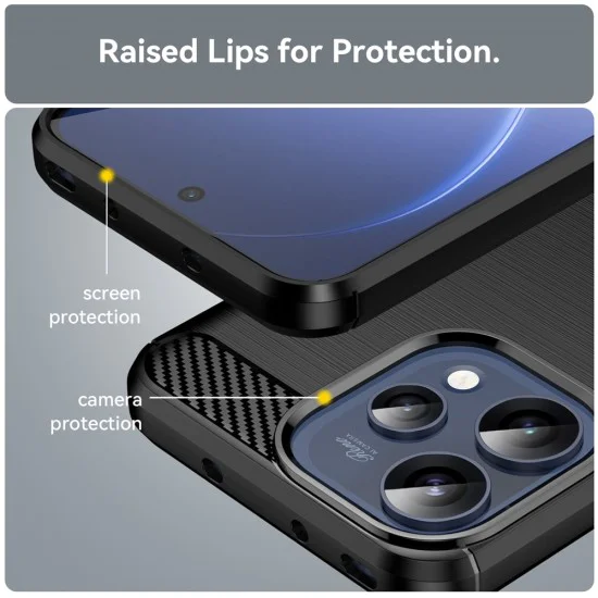 Калъф за Oppo Reno15 - Carbon Silicone - Techsuit - Черен