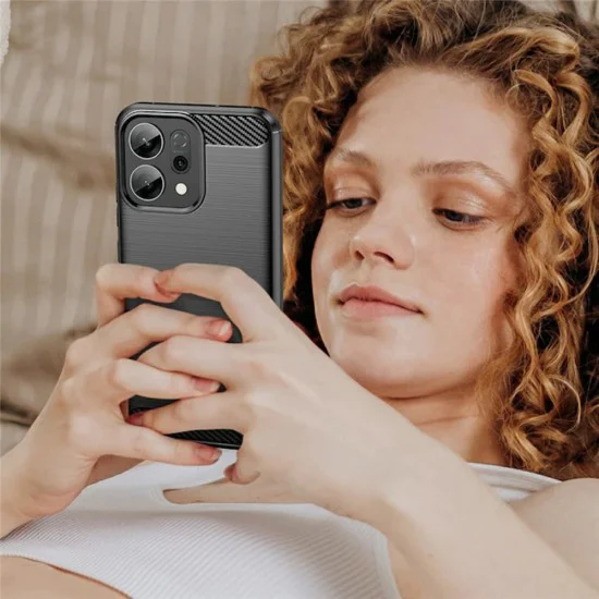 Калъф за Oppo Reno15 F / Reno15 FS 5G - Techsuit Carbon Silicone - Черен