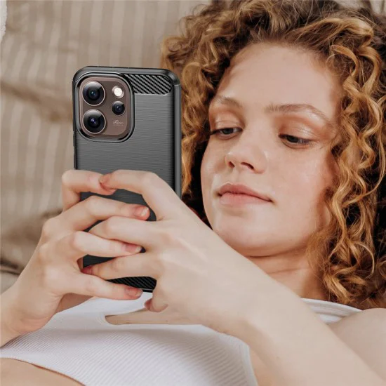 Калъф за Oppo Reno15 Pro Max - Carbon Silicone - Techsuit - Черен