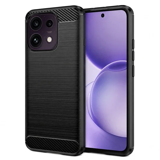 Калъф за Oppo Reno16 F / Reno16 FS - Carbon Silicone - Techsuit - Черен