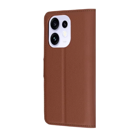 Калъф за Oppo Reno16 / Reno16 Pro - Leather Folio - Techsuit - Кафяв