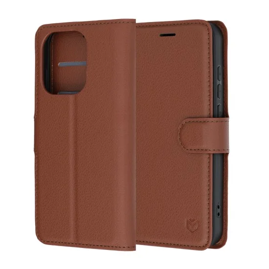 Калъф за Oppo Reno16 / Reno16 Pro - Leather Folio - Techsuit - Кафяв