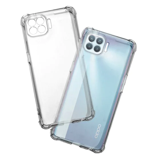 Калъф за Oppo Reno4 Lite - Удароустойчив прозрачен силикон - прозрачен