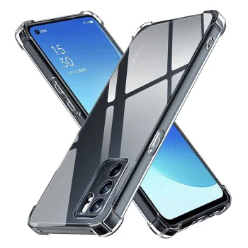 Калъф за Oppo Reno6 5G - Удароустойчив Прозрачен Силиконов - Прозрачен