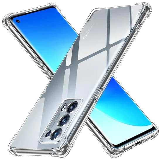 Калъф за Oppo Reno6 Pro 5G (Snapdragon) - Удароустойчив прозрачен силикон - прозрачен
