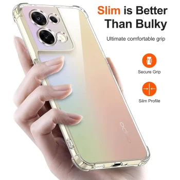 Калъф за Oppo Reno8 - Удароустойчив Прозрачен Силиконов - Прозрачен