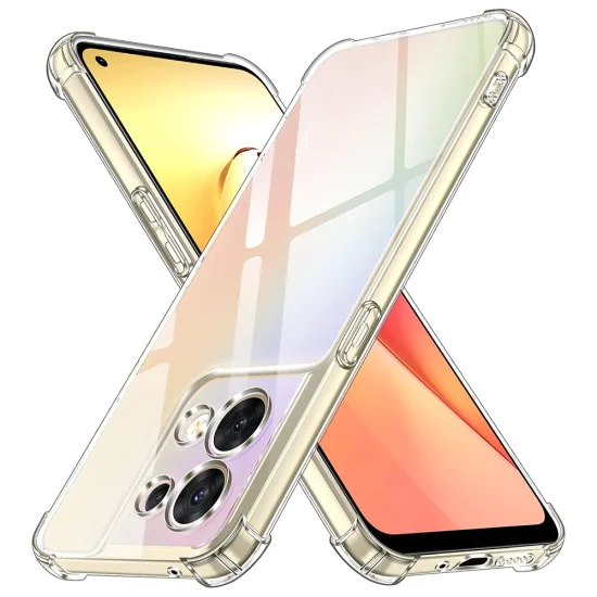 Калъф за Oppo Reno8 - Удароустойчив Прозрачен Силиконов - Прозрачен