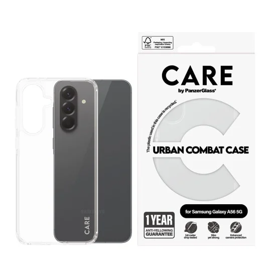 Калъф PanzerGlass® CARE Flagship Urban Combat - Samsung Galaxy A56 5G - Прозрачен