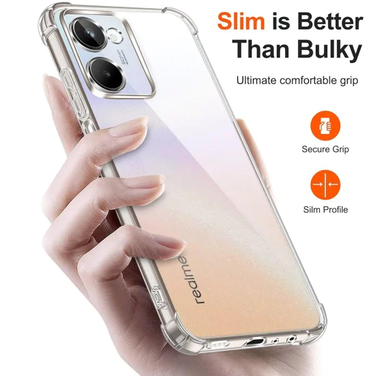 Калъф за Realme 10 4G - Удароустойчив прозрачен силикон - прозрачен