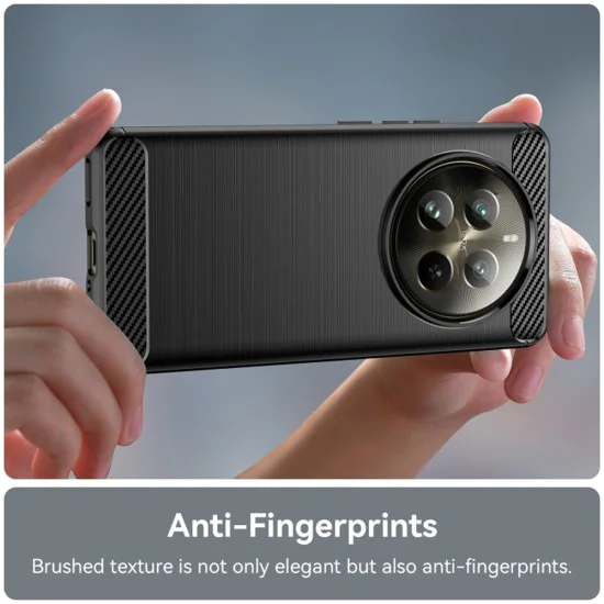 Калъф за Realme 12 Pro / 12 Pro+ - Carbon Silicone - Черен