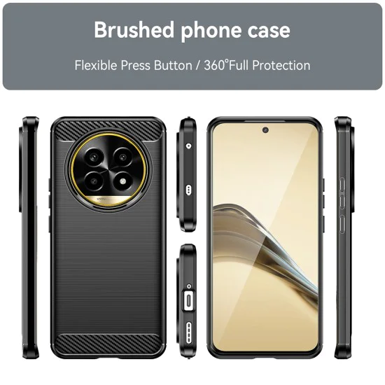Калъф за Realme 13 Pro / 13 Pro+ - Carbon Silicone - Черен