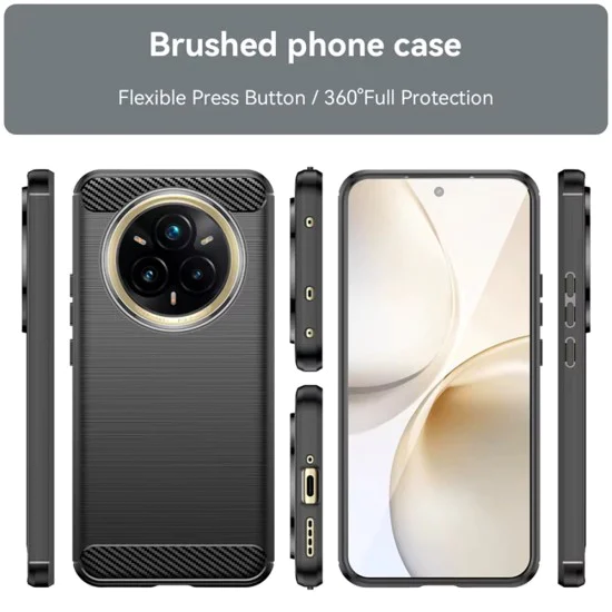 Калъф за Realme 14 Pro+ - Techsuit - Carbon Silicone - Черен