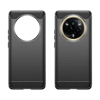 Калъф за Realme 14 Pro - Techsuit - Carbon Silicone - Черен