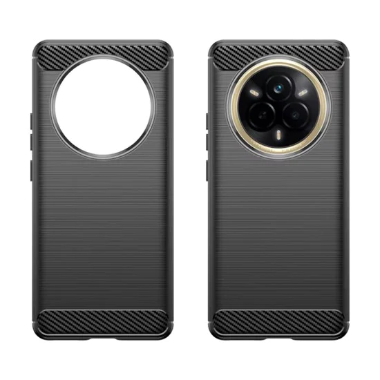 Калъф за Realme 14 Pro - Techsuit - Carbon Silicone - Черен