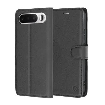 Калъф за Realme 16 5G - Leather Folio - Techsuit - Черен
