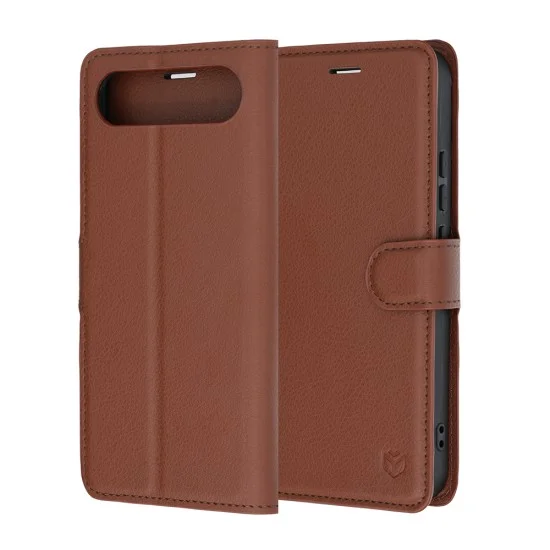 Калъф за Realme 16 5G - Leather Folio - Techsuit - Кафяв