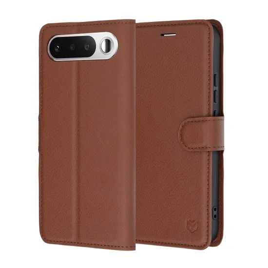 Калъф за Realme 16 5G - Leather Folio - Techsuit - Кафяв
