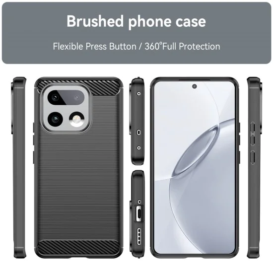 Калъф за Realme 16 Pro+ - Carbon Silicone - Techsuit - Черен