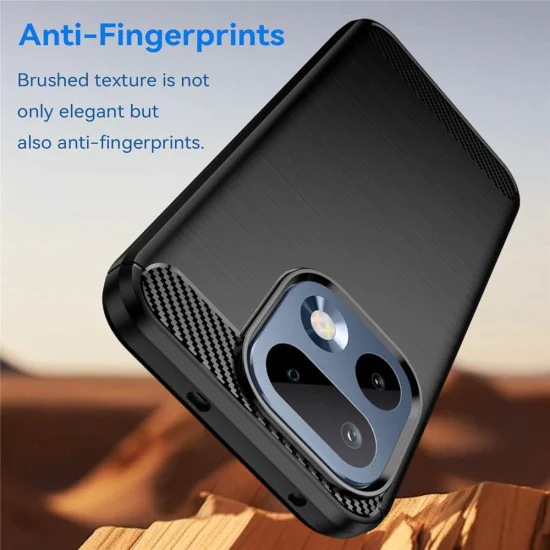 Калъф за Realme 16 Pro - Carbon Silicone - Techsuit - Черен