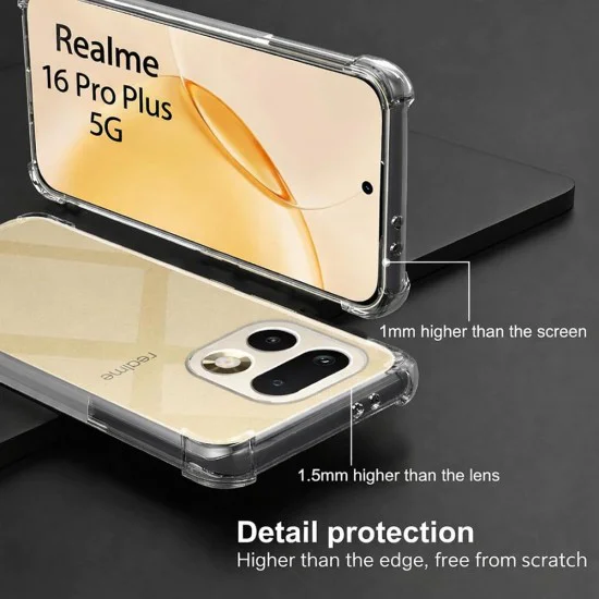 Калъф за Realme 16 Pro+ - Shockproof Clear Silicone - Techsuit - Прозрачен