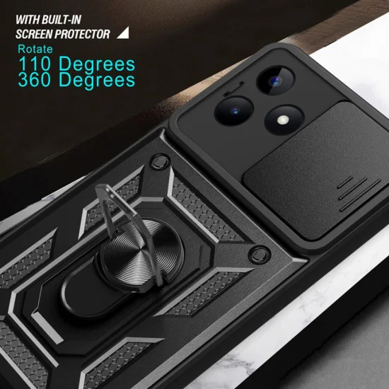 Калъф за Realme C51 / Note 50 - CamShield Series - черен