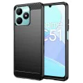 Калъф за Realme C51 / Note 50 - Carbon Silicone - Черен